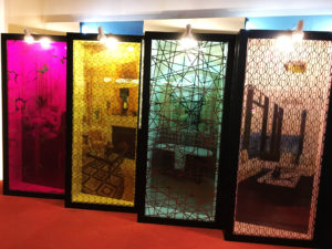 colored laminated glass with Titanium Decor Glass