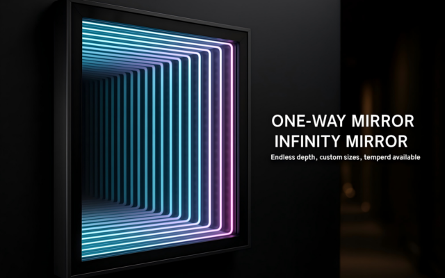 one-way mirror used for infinity mirror